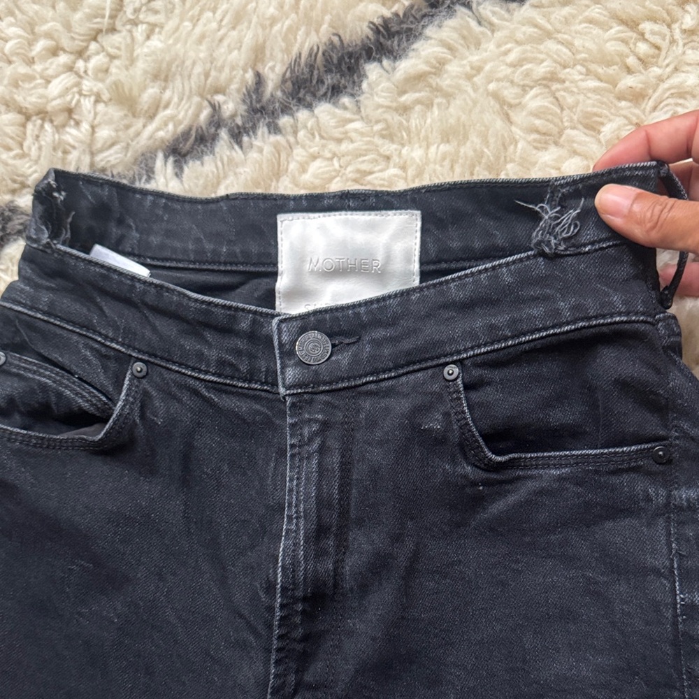 MOTHER Black High-Rise Jeans The dazzler Shift minimalist Gap style mom Jean - Picture 11 of 13